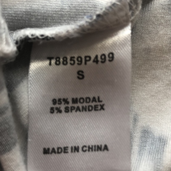 Tart black and white long sleeve jersey top with gathered knot in front size S - Picture 5 of 6